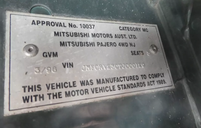 1996 Mitsubishi Pajero Gen 2 GLS SWB classicregister